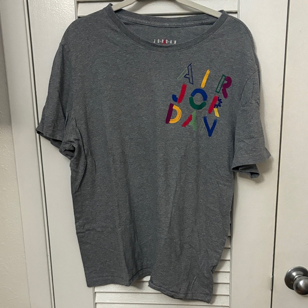 Jordan Kids Gray Tee with Colorful Logo